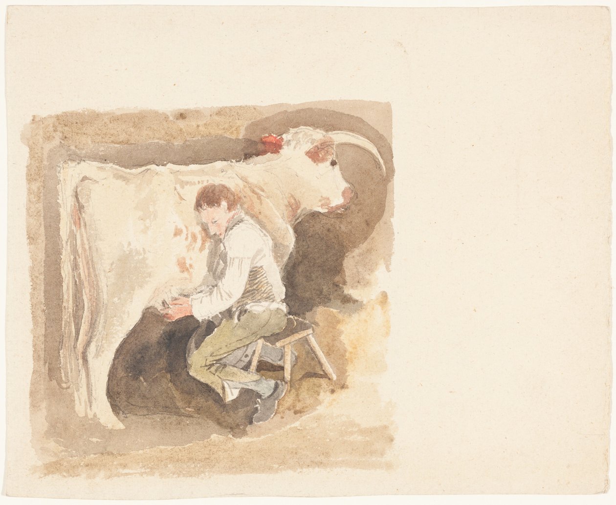 Chłopiec dojący krowę autorstwa John Sell Cotman