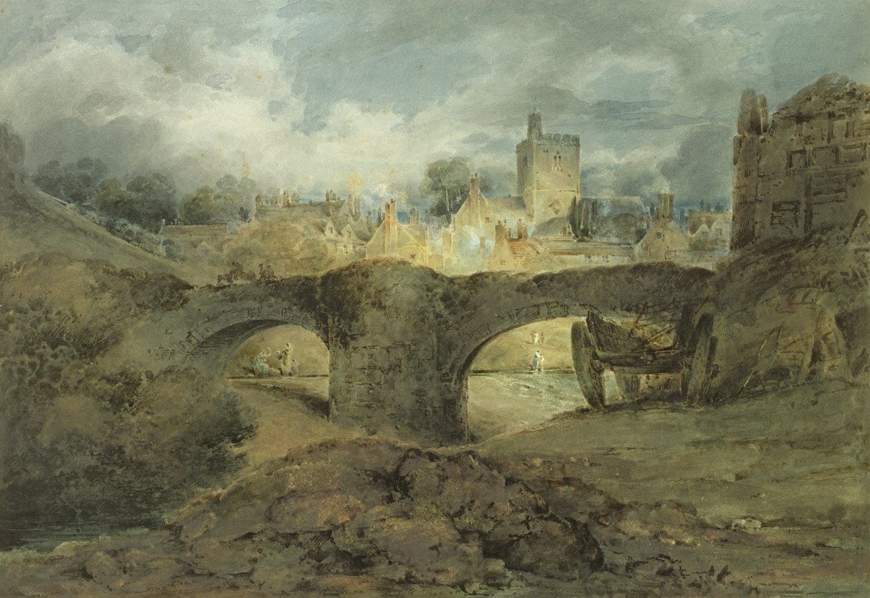 Brecknock, ok. 1801 (wc z gumą arabską na papierze) autorstwa John Sell Cotman