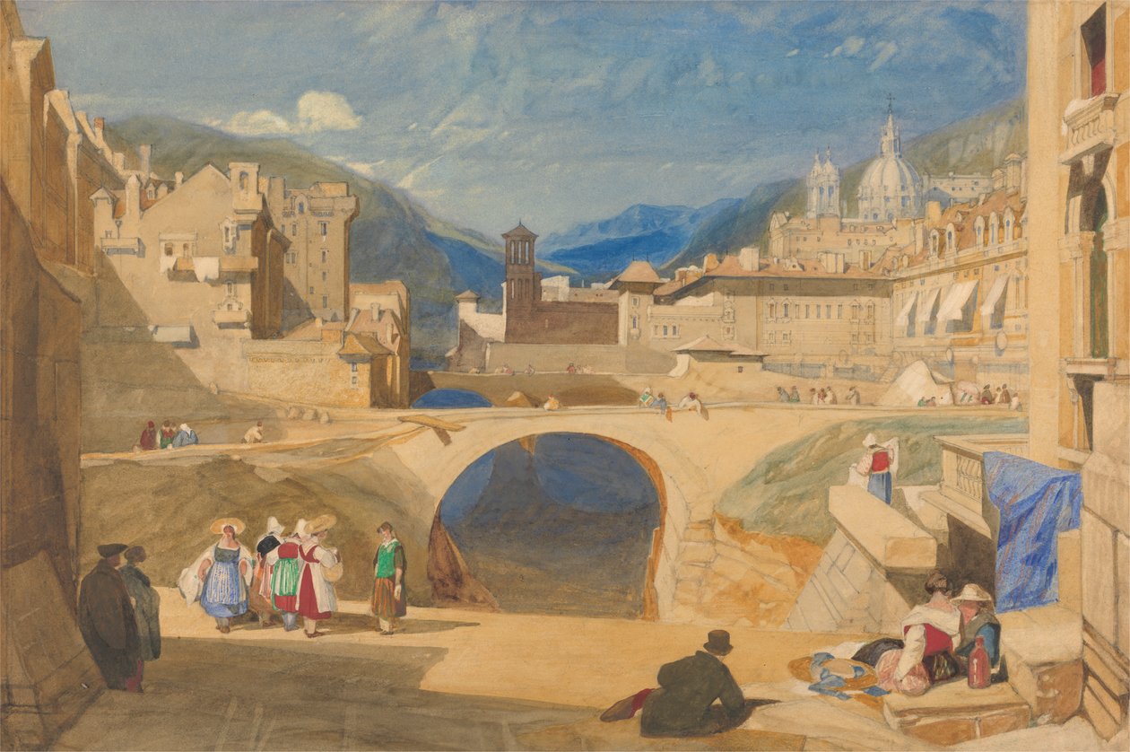 Most w Miasteczku Kontynentalnym autorstwa John Sell Cotman