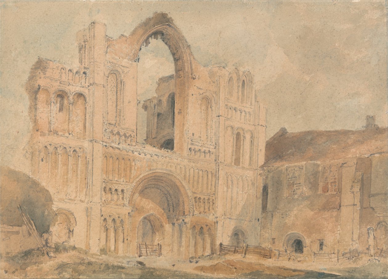 Castle Acre Priory, Norfolk, front zachodni autorstwa John Sell Cotman