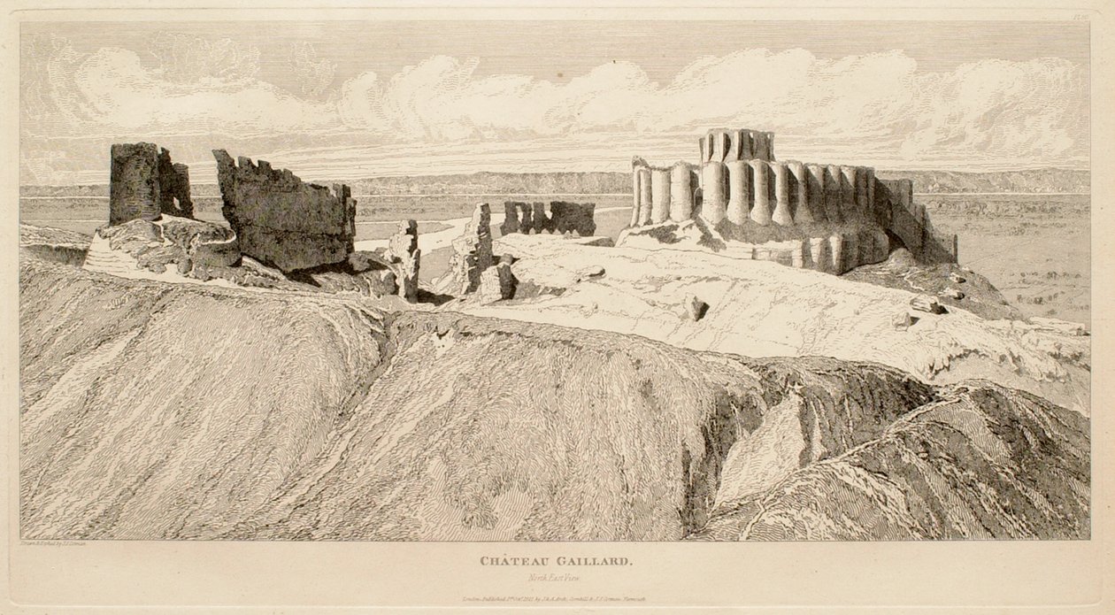 Château Gaillard (widok z północnego wschodu) autorstwa John Sell Cotman