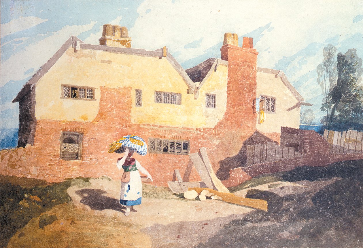 Domki z Praczką (Wzgórze Wiązów, Norwich) ok.1808-9 autorstwa John Sell Cotman