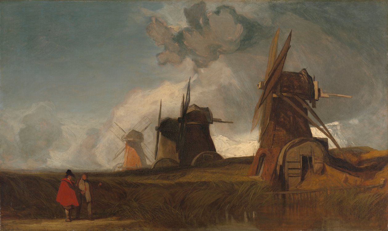 Młyny odwadniające w Fens, Croyland, Lincolnshire autorstwa John Sell Cotman