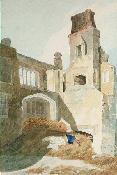 East Barsham Hall (ołówek i akwarela na papierze) autorstwa John Sell Cotman