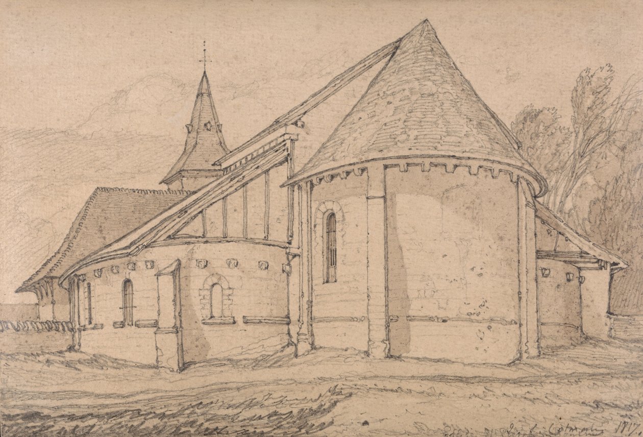 Wschodnia część kościoła opactwa św. Pawła w Rouen, Normandia autorstwa John Sell Cotman