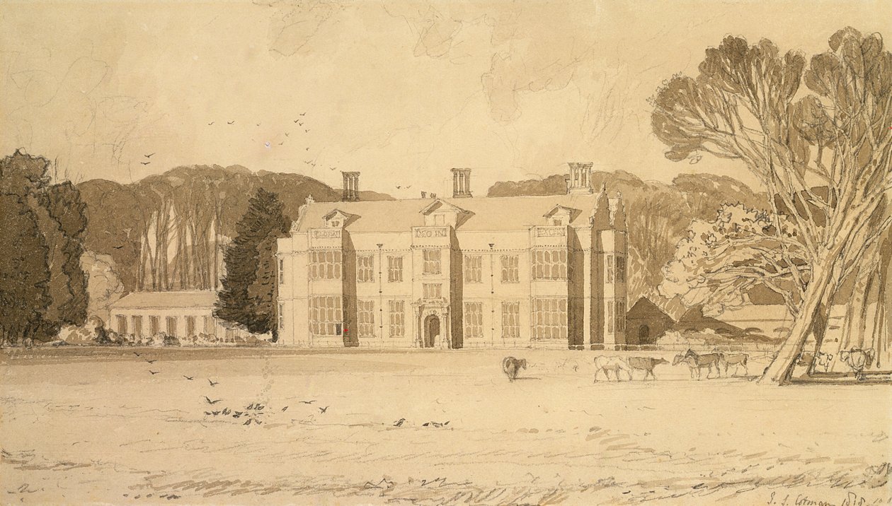 Felbrigg Hall, Norfolk, 1818 (ołówek i szare pranie na papierze) autorstwa John Sell Cotman