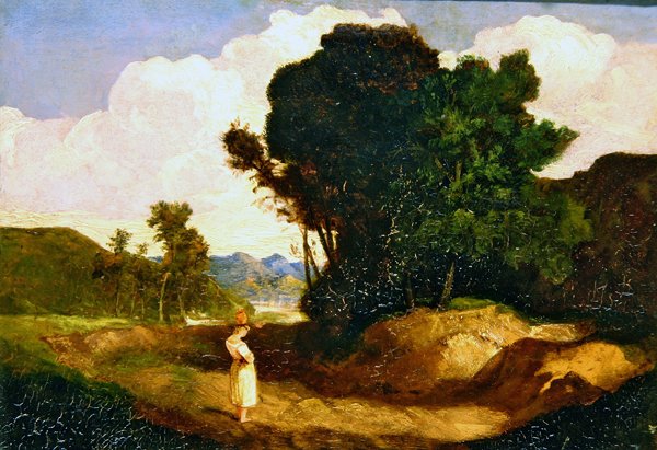 Krajobraz z postacią (olej na panelu) autorstwa John Sell Cotman