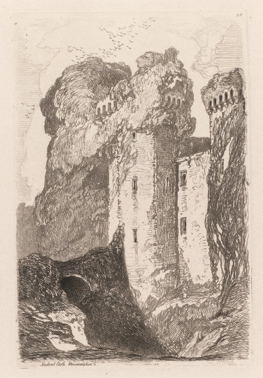 Liber Studiorium: Zamek Ragland, Monmouhshire, 1838. autorstwa John Sell Cotman