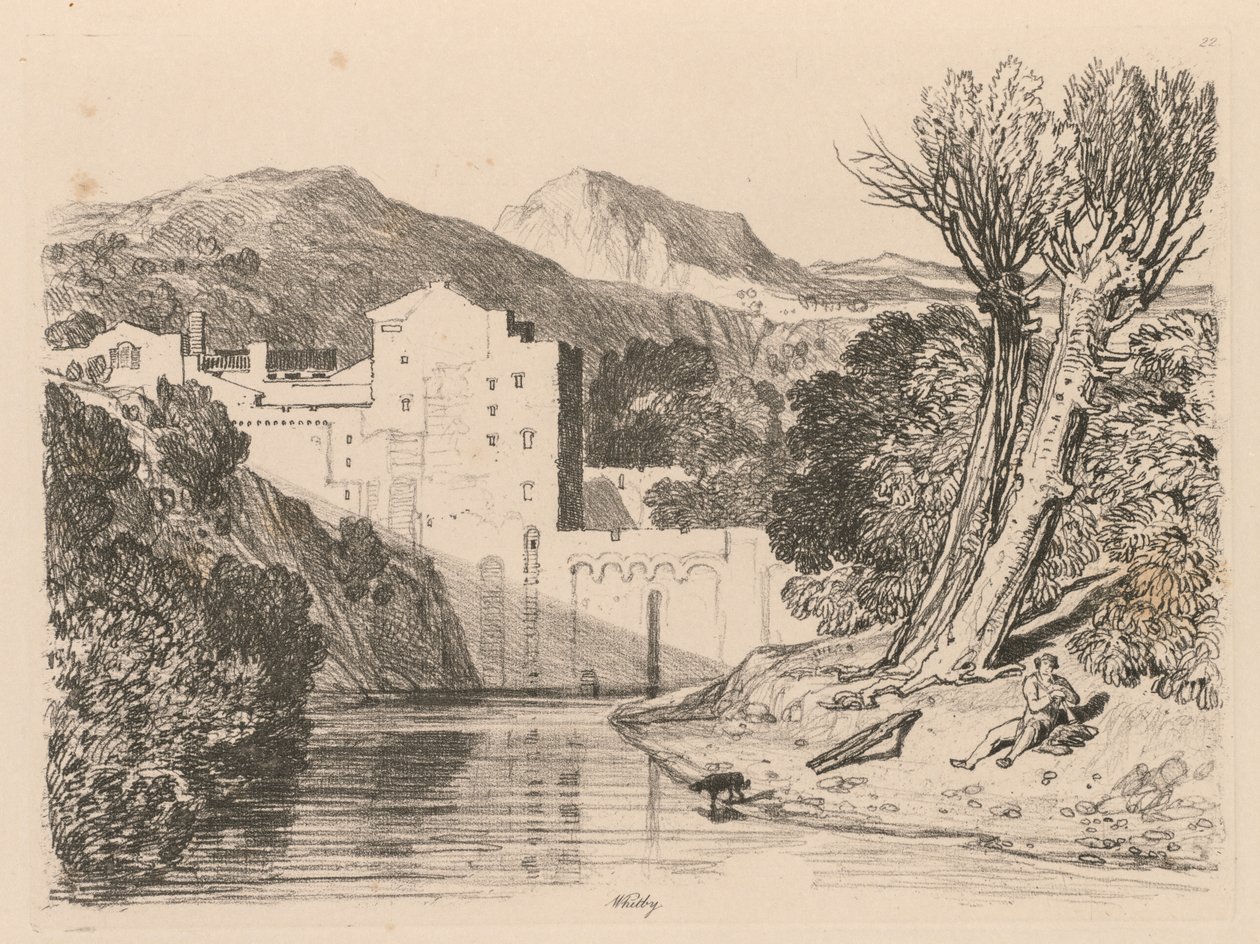 Liber Studiorum: Tablica 22, Whitby, 1838 autorstwa John Sell Cotman
