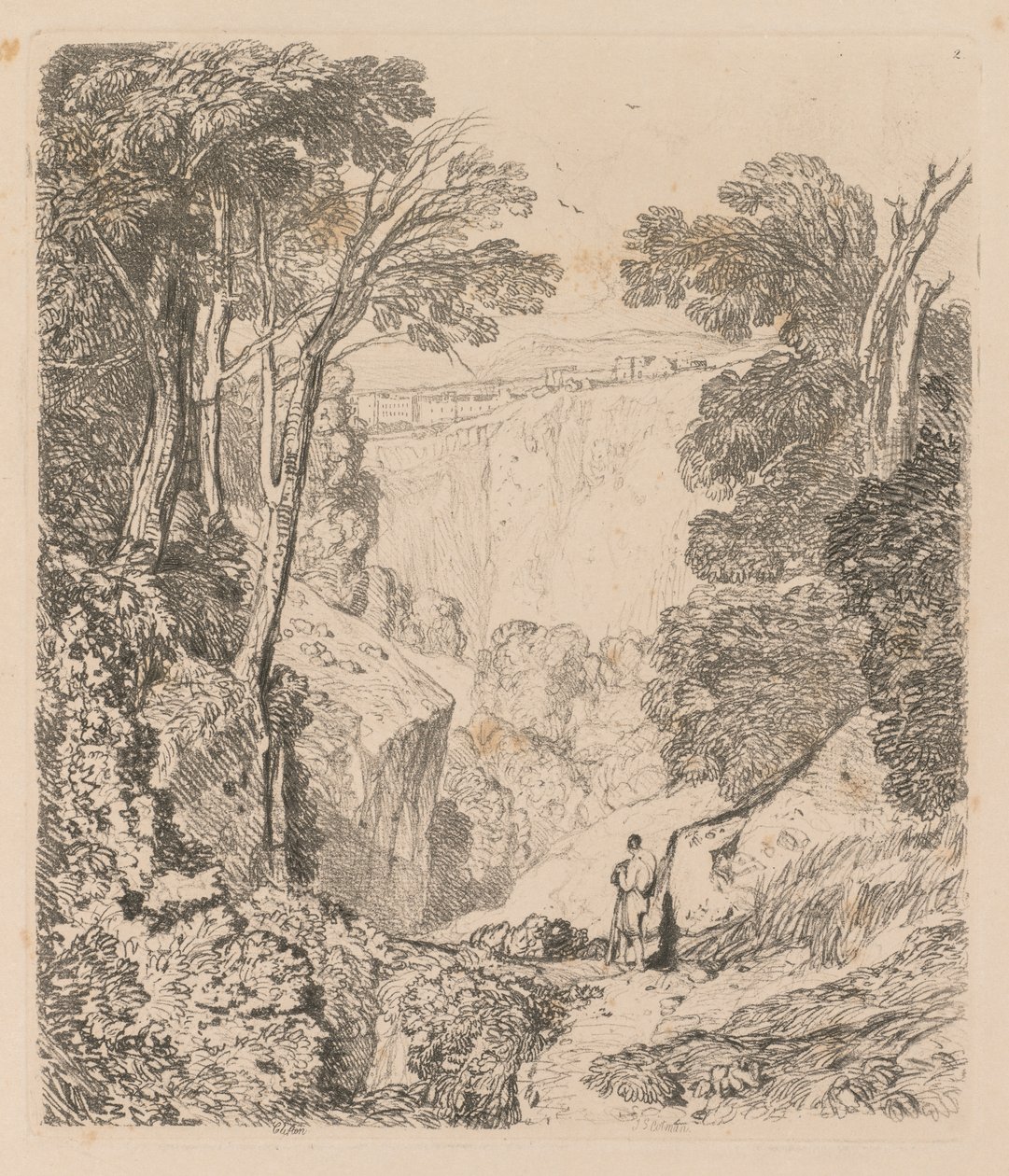 Liber Studiorum: Tablica 2, Widok Clifton, 1838 autorstwa John Sell Cotman