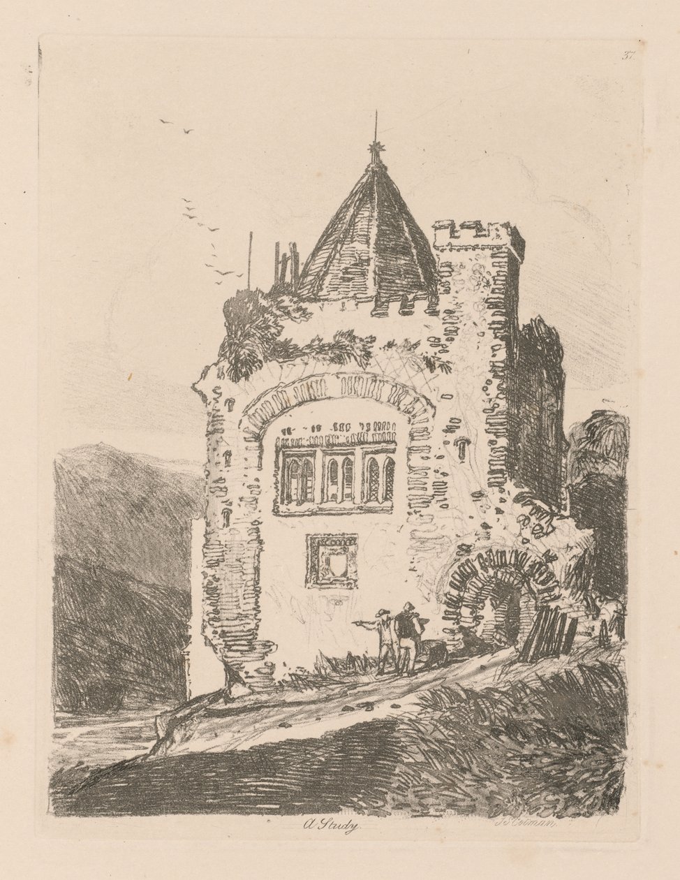 Księga Studiów: Tablica 37, Studium, 1838 autorstwa John Sell Cotman