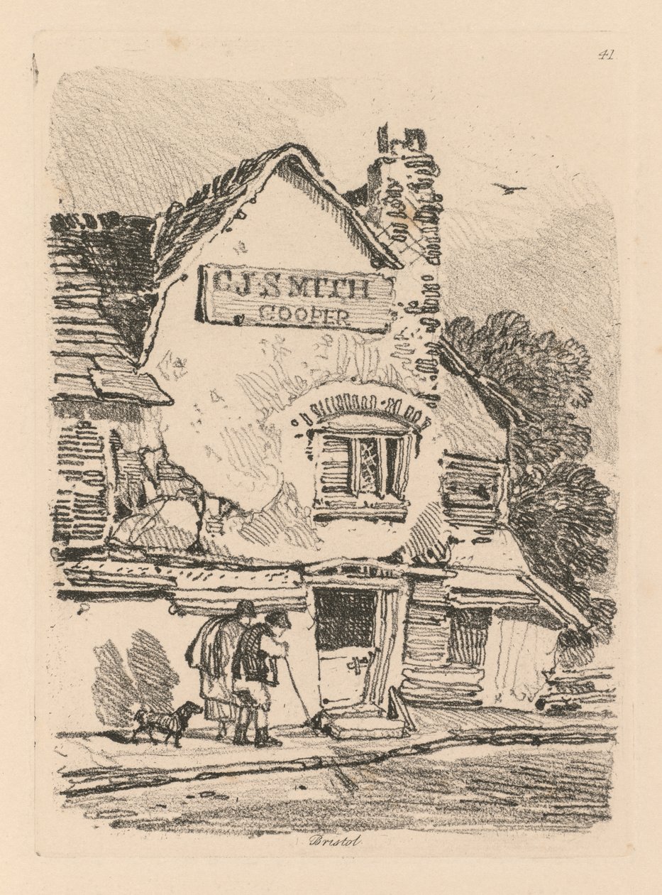 Księga Studiów: Tablica 41, Dom w Bristolu autorstwa John Sell Cotman