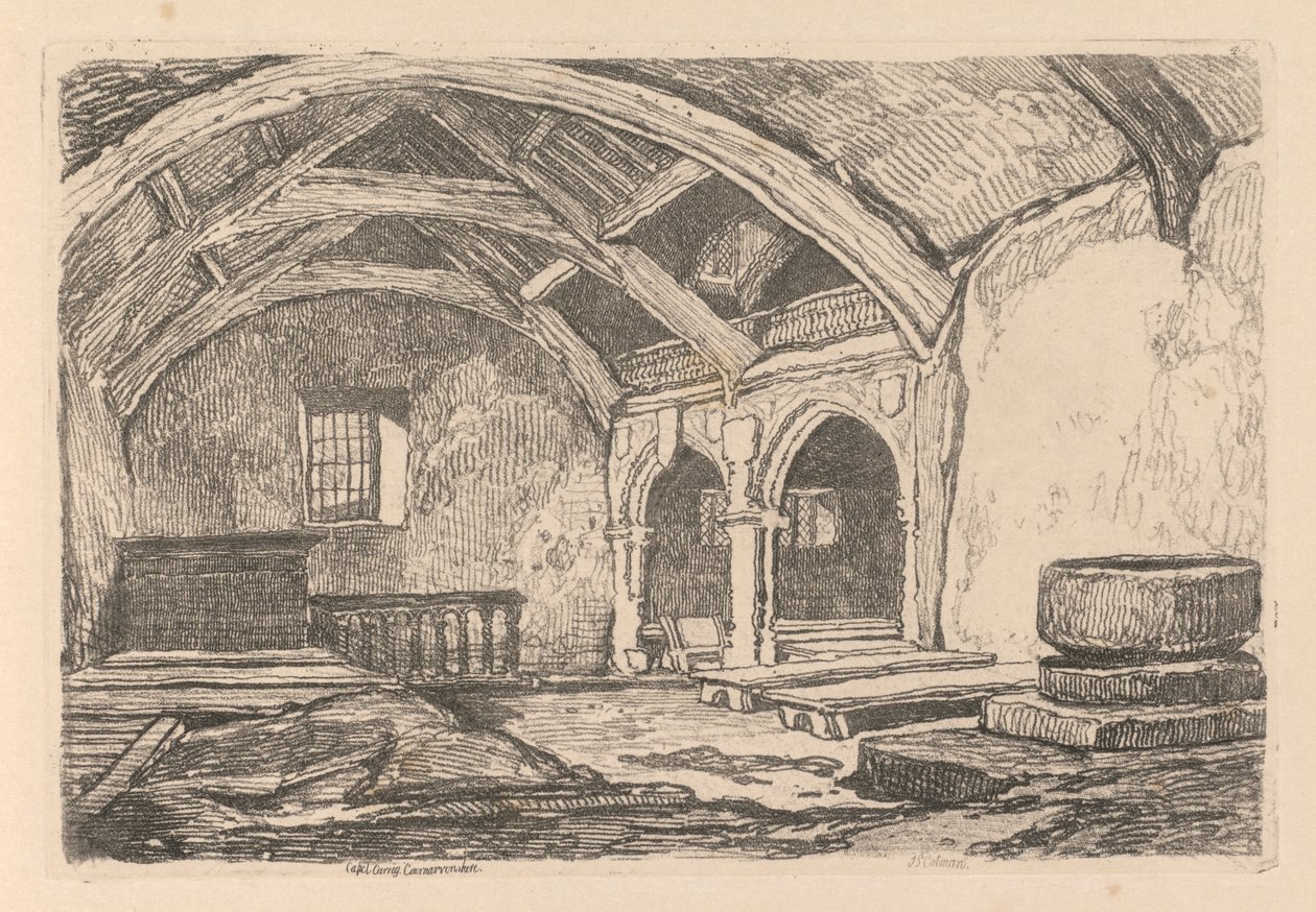 Liber Studiorum: Płyta 42, Capel Carrig, Caernarvonshire, 1838 autorstwa John Sell Cotman