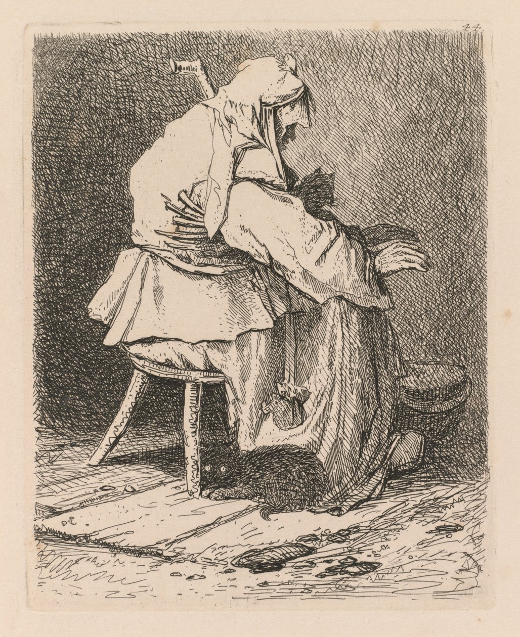Liber Studiorum: Tablica 44, Szkic wg Rembrandta, 1838. autorstwa John Sell Cotman