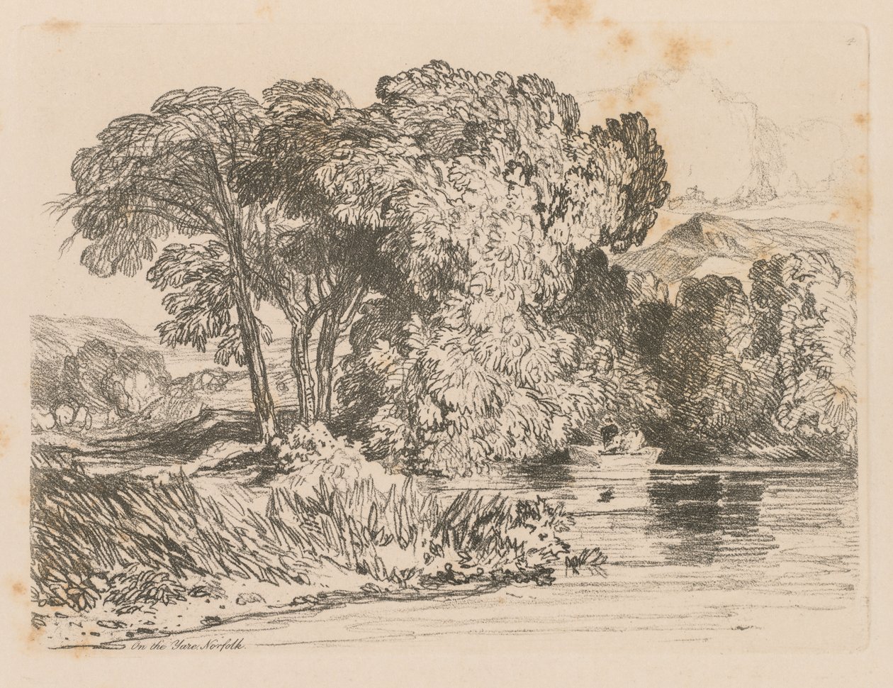 Liber Studiorum: Tablica 4, Widok na Yare, Norfolk autorstwa John Sell Cotman
