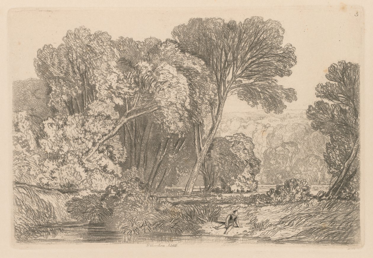 Liber Studiorum: Tablica 5, Walsingham, Norfolk, 1838 autorstwa John Sell Cotman