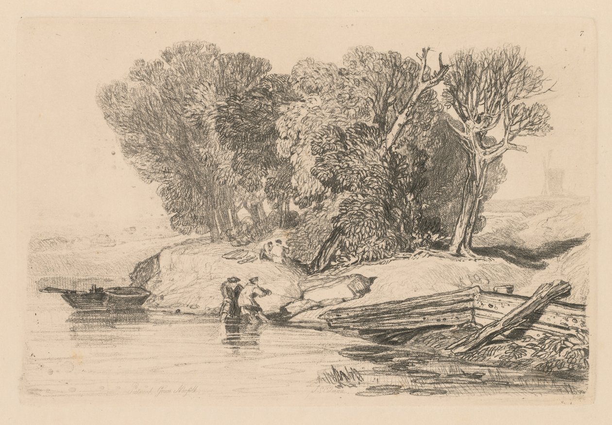 Liber Studiorum: Tablica 7, Postwick Grove, Norfolk, 1838 autorstwa John Sell Cotman
