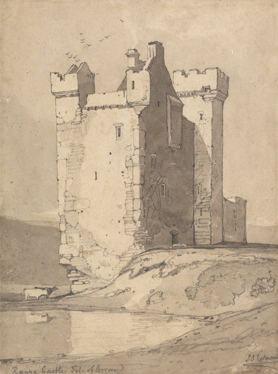 Zamek Loch Ranza, wyspa Arran, Szkocja autorstwa John Sell Cotman