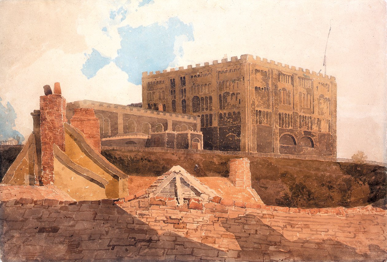 Zamek Norwich, ok. 1808-9 (wc na papierze) autorstwa John Sell Cotman