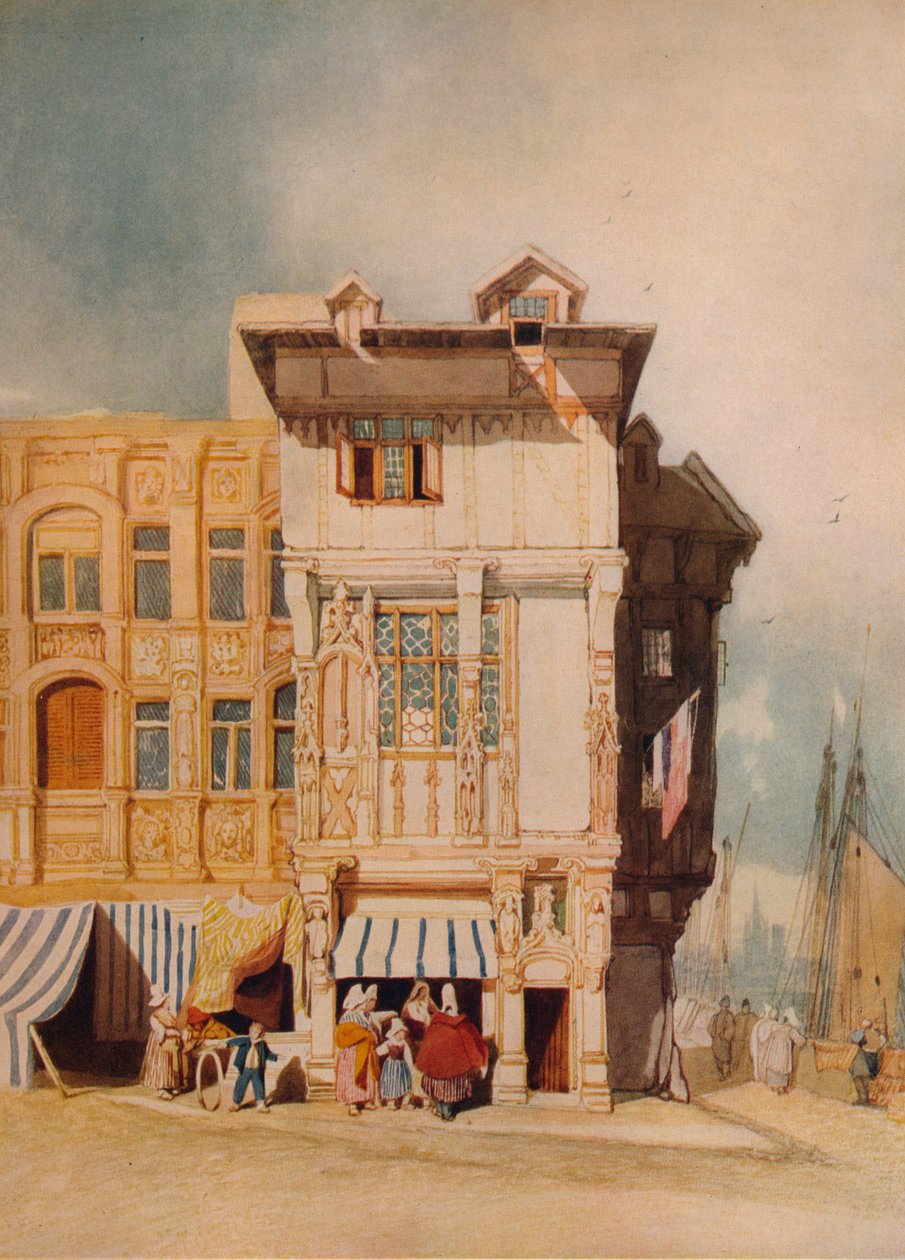 Stare domy z figurami, ok. 1836 r. autorstwa John Sell Cotman
