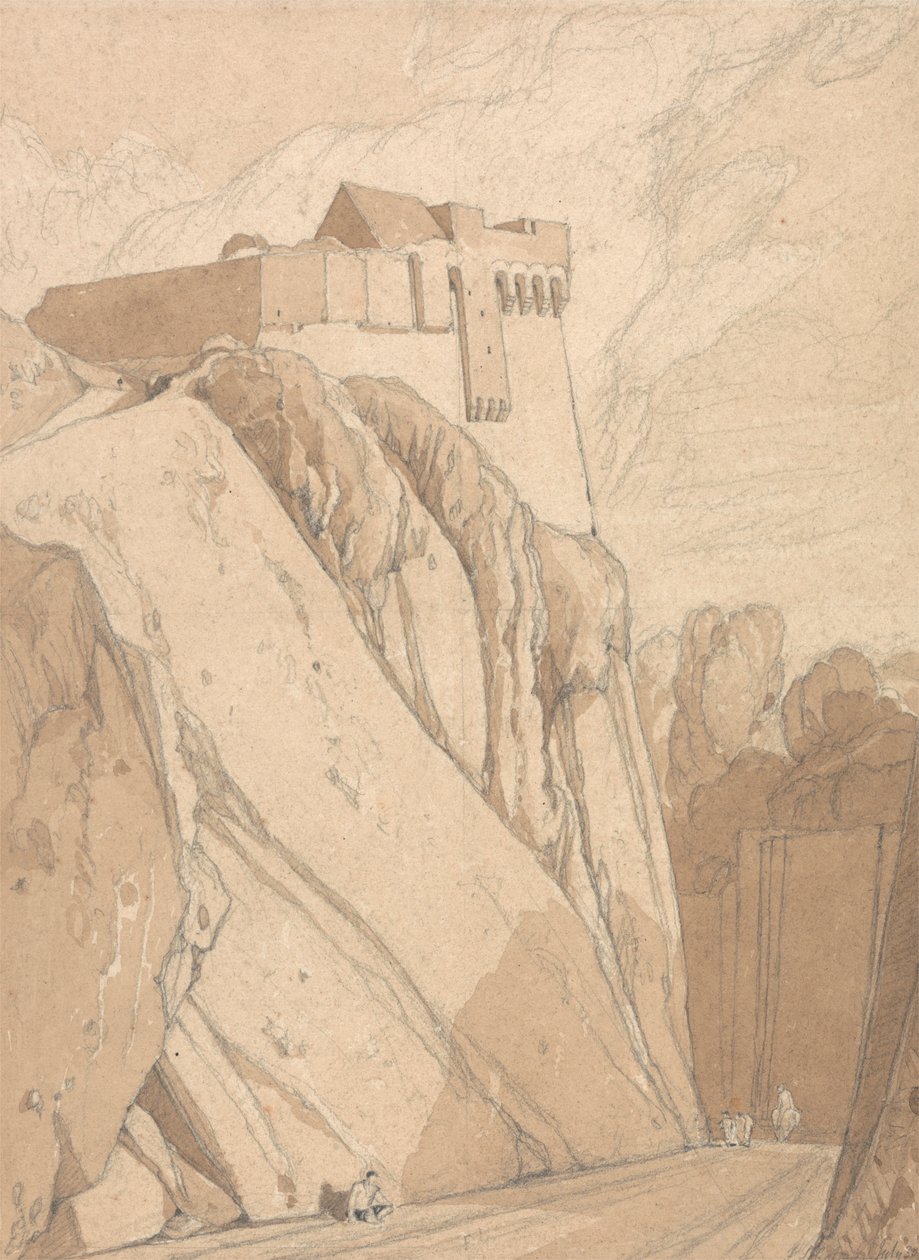 Część starych fortyfikacji w Saint Lo w Normandii autorstwa John Sell Cotman