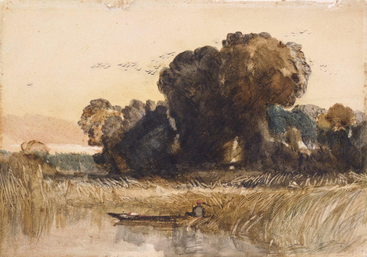 Polowanie wśród trzcin (akwarela i grafit na papierze) autorstwa John Sell Cotman