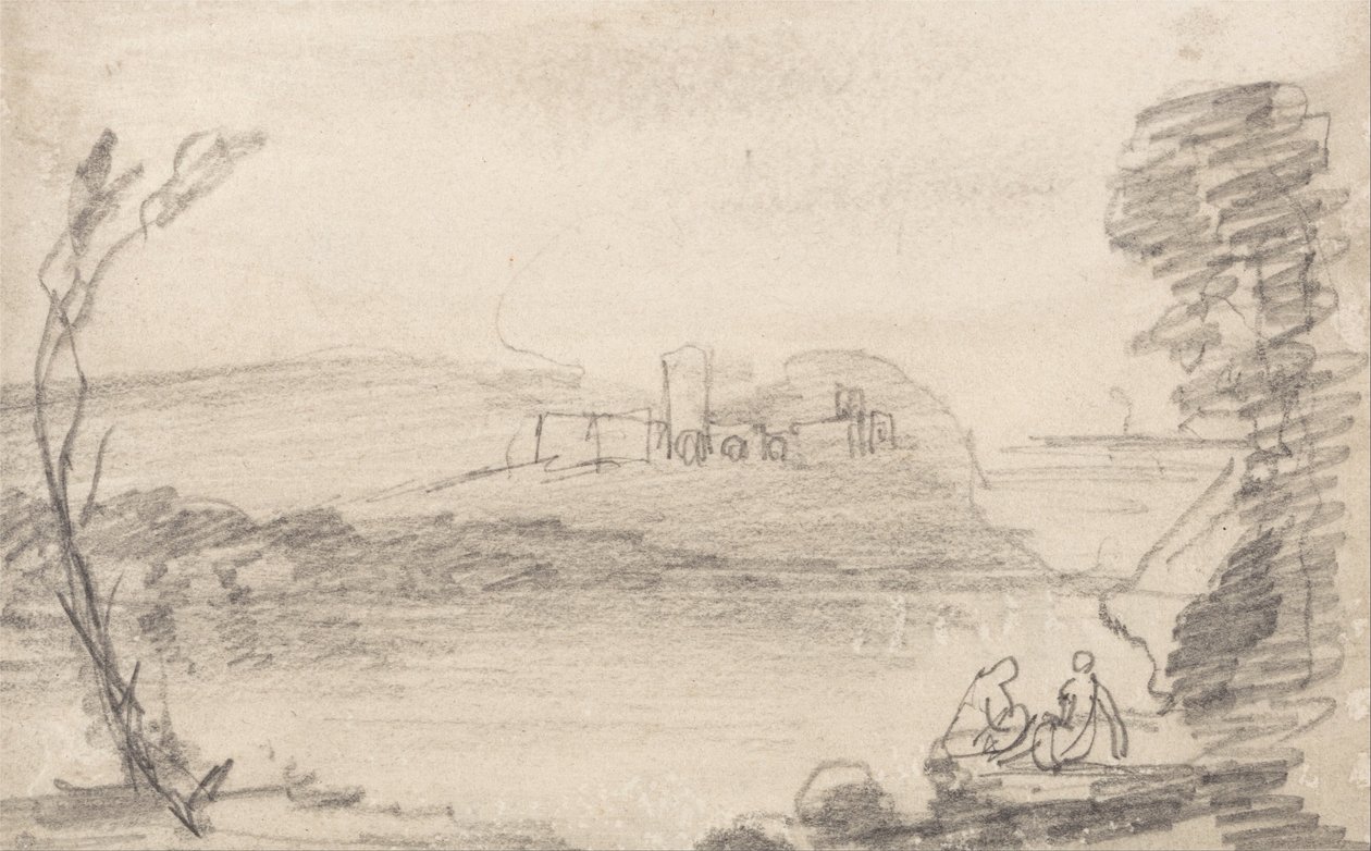 Ruiny nad jeziorem w stylu Richarda Wilsona autorstwa John Sell Cotman