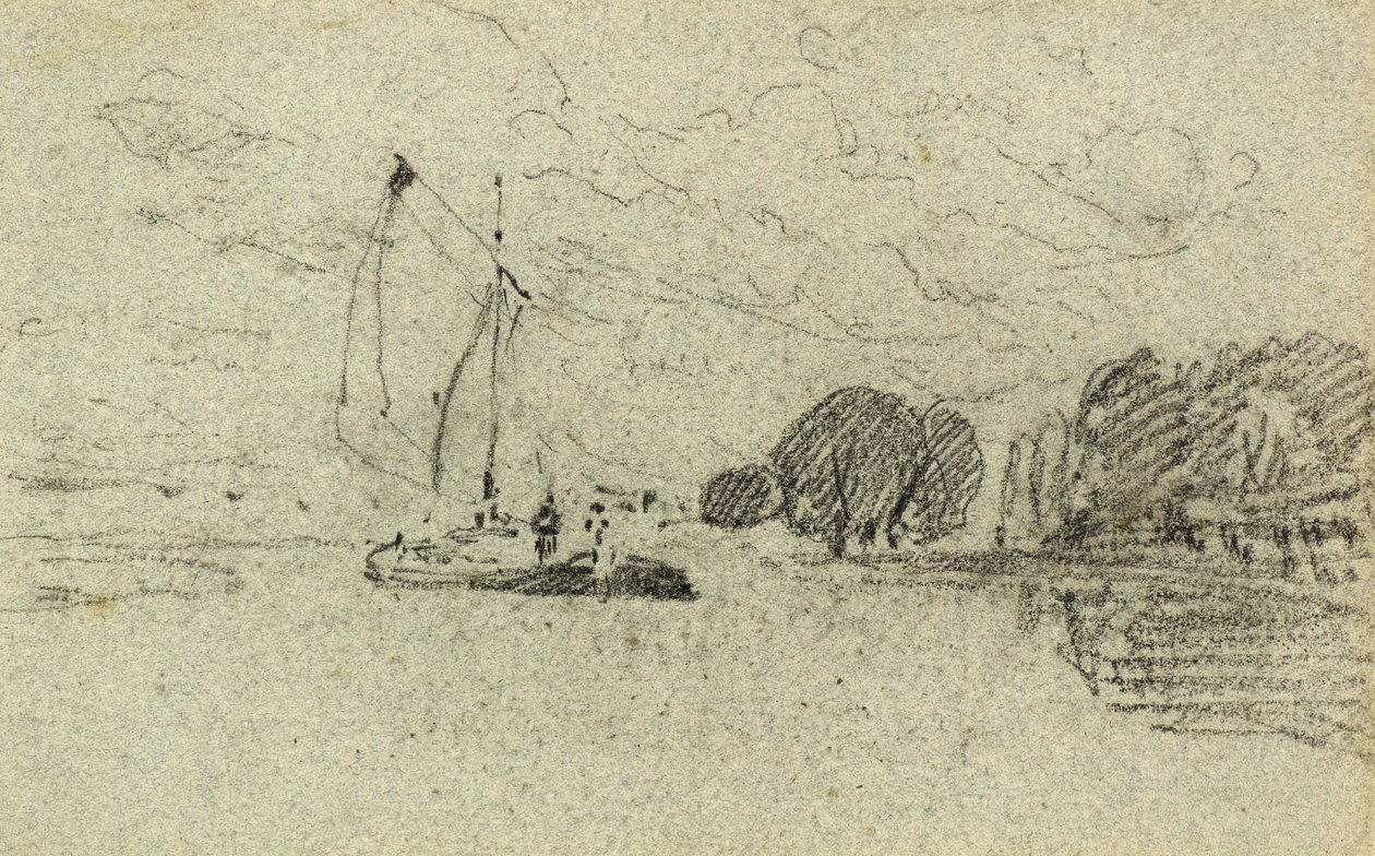 Barka żaglowa (węgiel drzewny) autorstwa John Sell Cotman