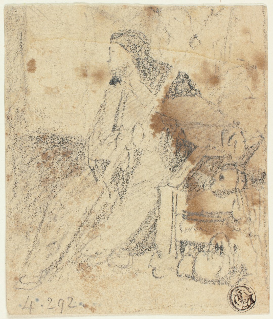 Szkic siedzącego aktora autorstwa John Sell Cotman