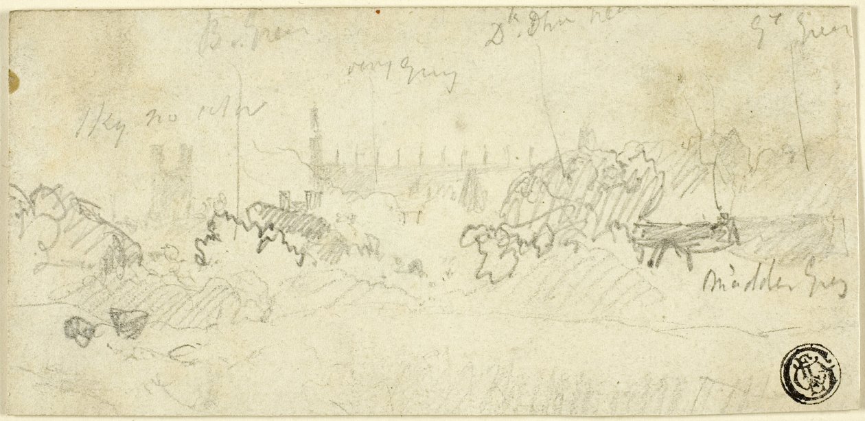 Szkic krajobrazu z katedrą autorstwa John Sell Cotman