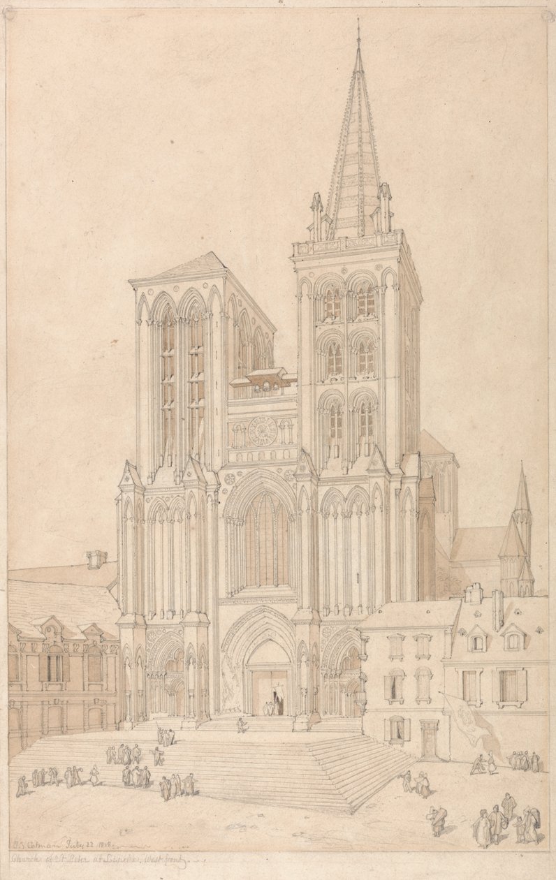 Święty Piotr w Lisieux, Normandia: Front zachodni autorstwa John Sell Cotman