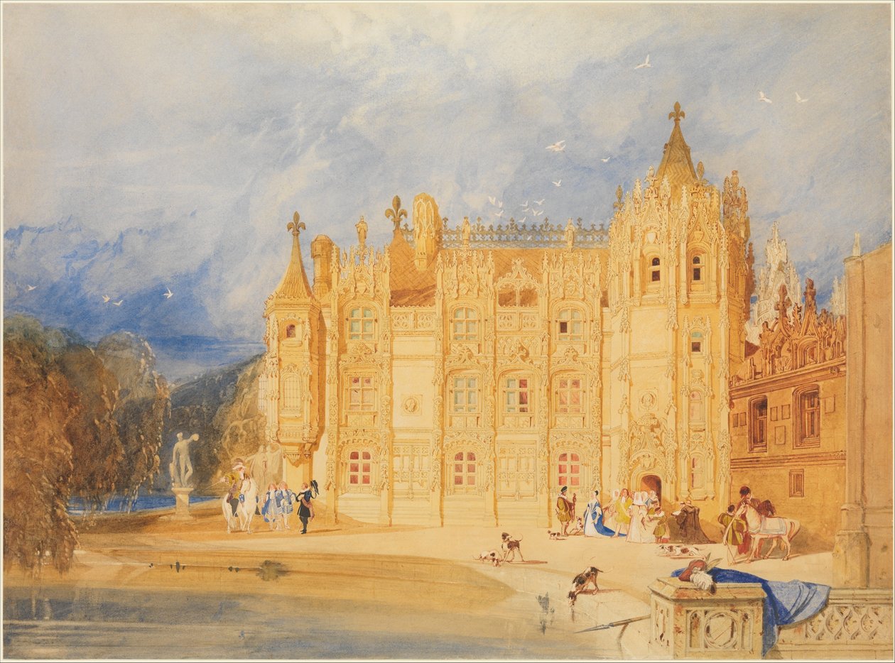 Dom opacki, opactwo Saint-Ouen, Rouen autorstwa John Sell Cotman