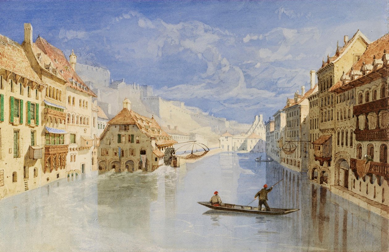Cytadela nad Namur w Belgii, widziana od rzeki Sambry autorstwa John Sell Cotman