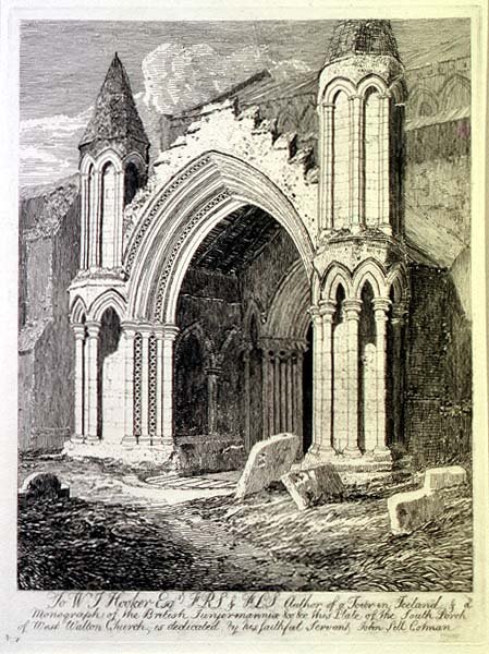 The South Porch of West Walton Church, tablica 33 z „Antiquities of Norfolk”, wyd. przez Cotman autorstwa John Sell Cotman