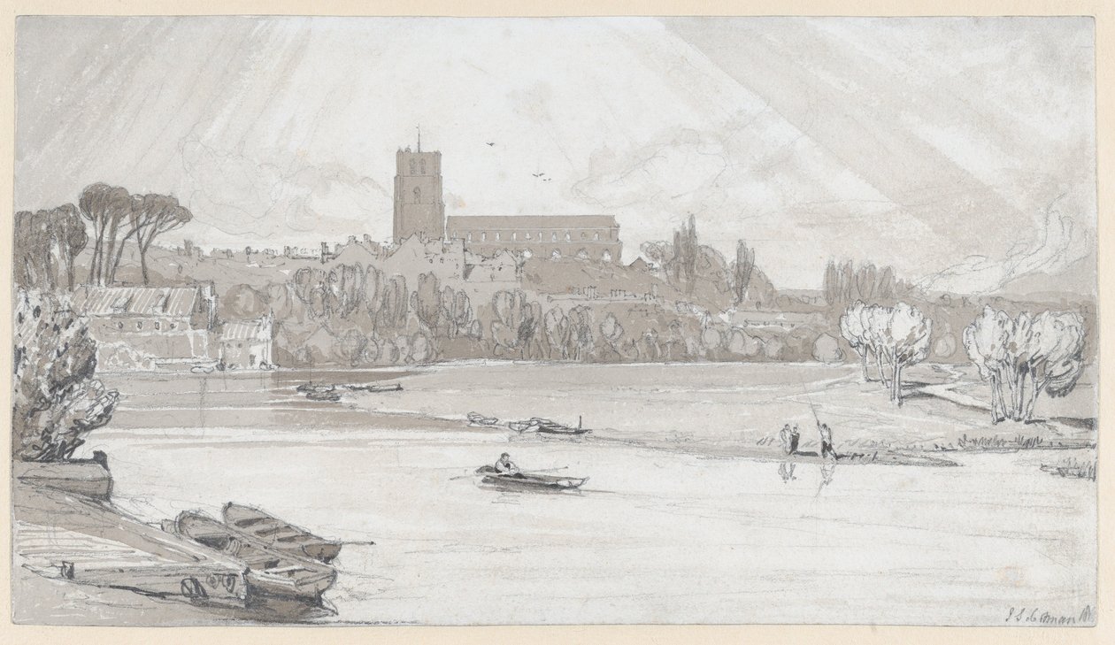 Miasto Beccles widziane z mostu, Suffolk autorstwa John Sell Cotman