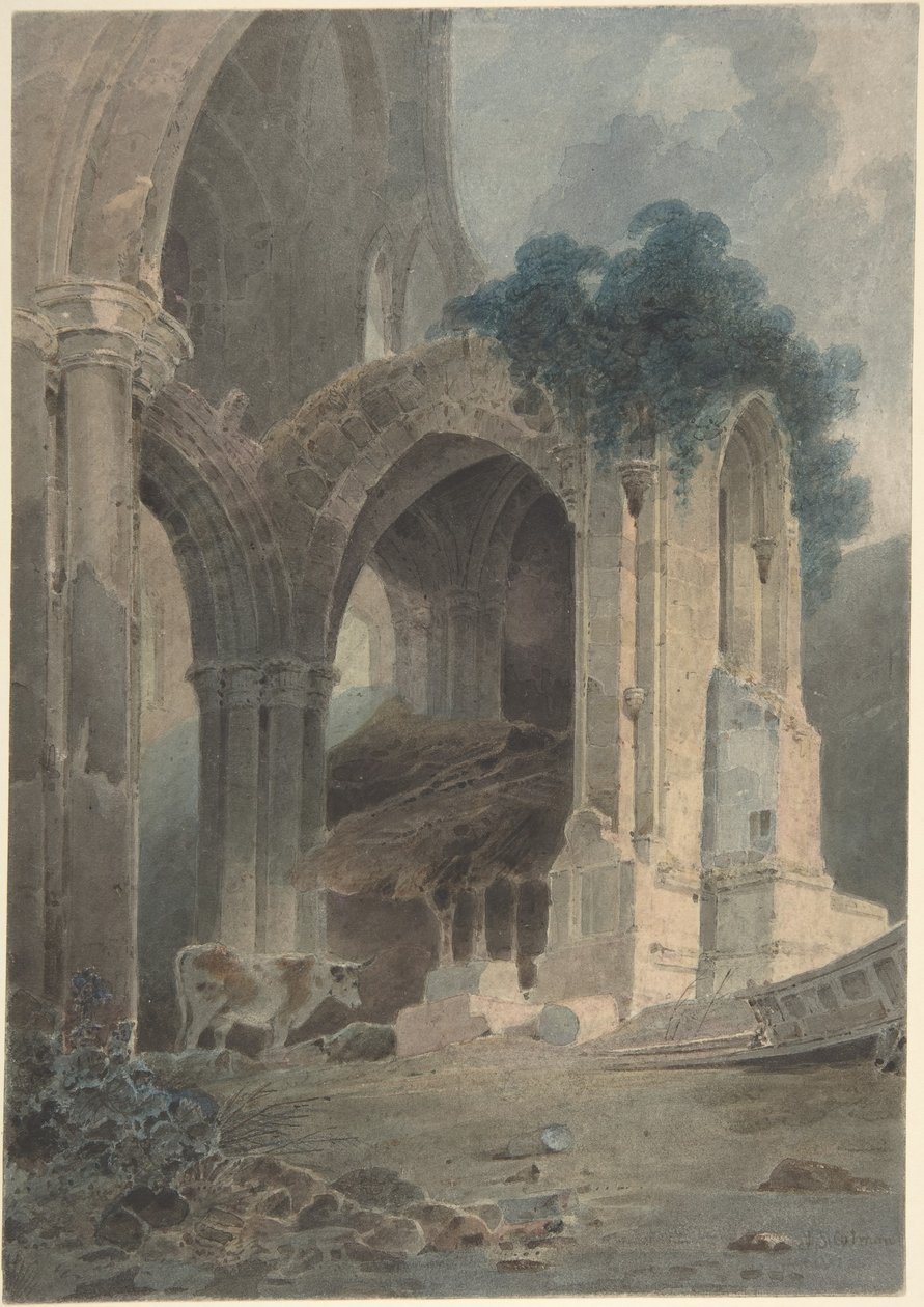 Wschodni kraniec opactwa Rievaulx w Yorkshire autorstwa John Sell Cotman
