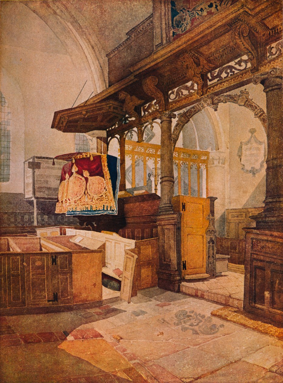 Kościół Trentham, c1810 autorstwa John Sell Cotman