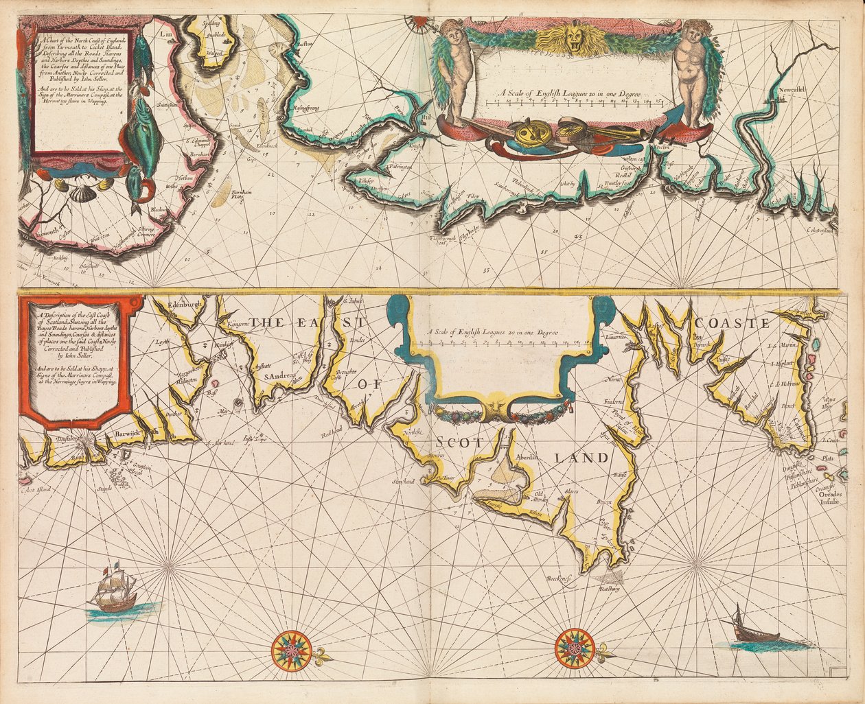 Pierwsza książka angielskiego pilota: opis nawigacji północnej, ok. 1671 r. (papier) autorstwa John Seller