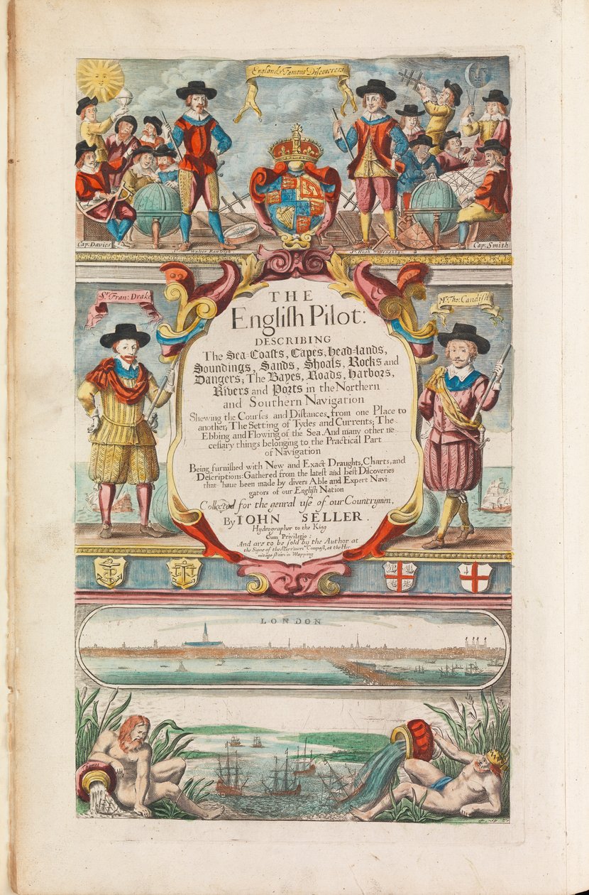 Pierwsza książka angielskiego pilota: opis nawigacji północnej, ok. 1671 r. (papier) autorstwa John Seller