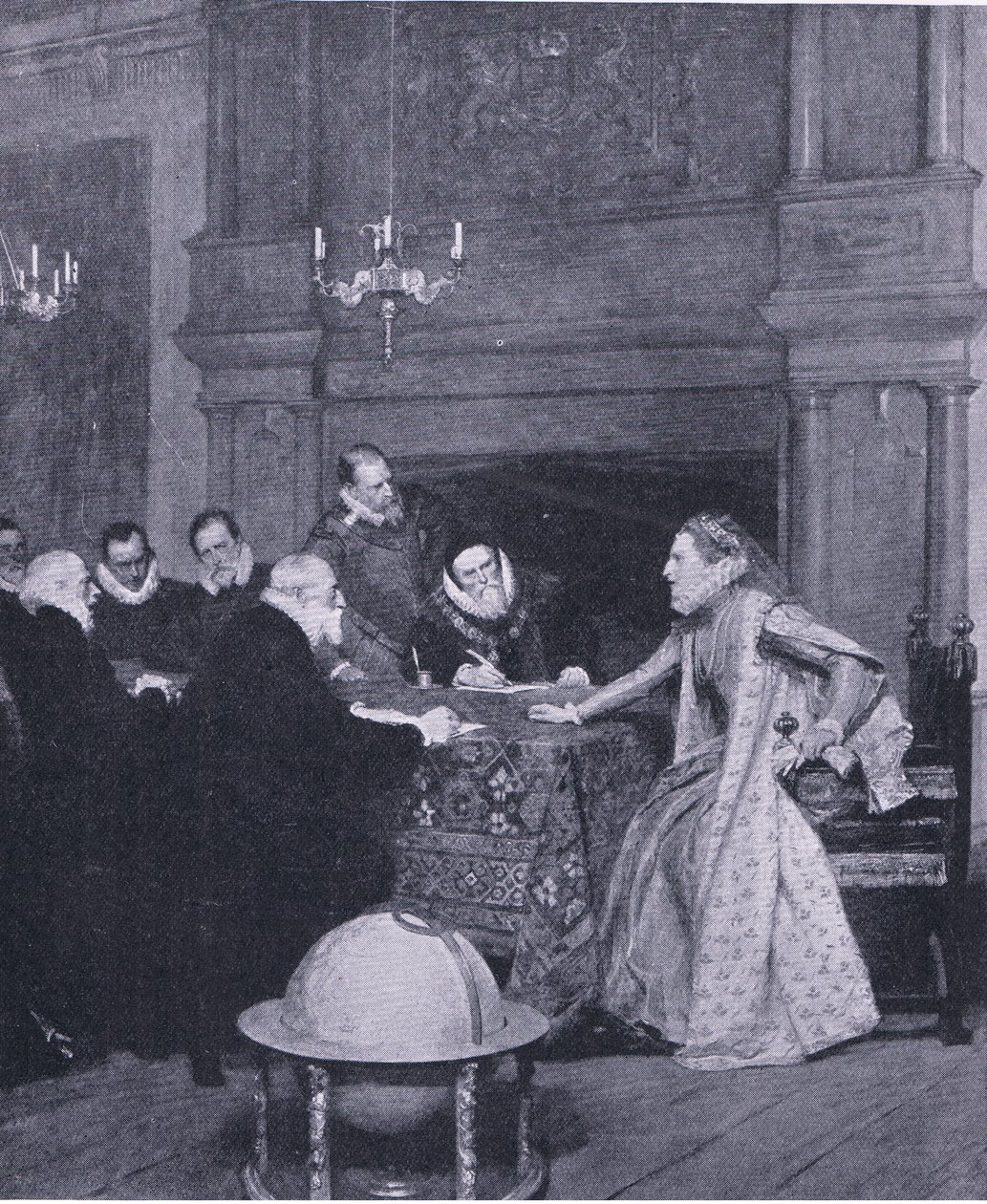 „Marynarka wojenna króla Hiszpanii jest za granicą”, z Cassells History of the British People opublikowanej przez Waverley Book Company, ok. 1950 (lito) autorstwa John Seymour Lucas