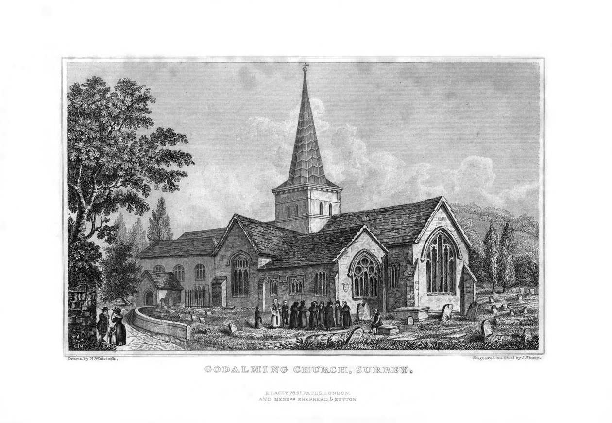 Kościół Godalming, Surrey, 1829. autorstwa John Shury
