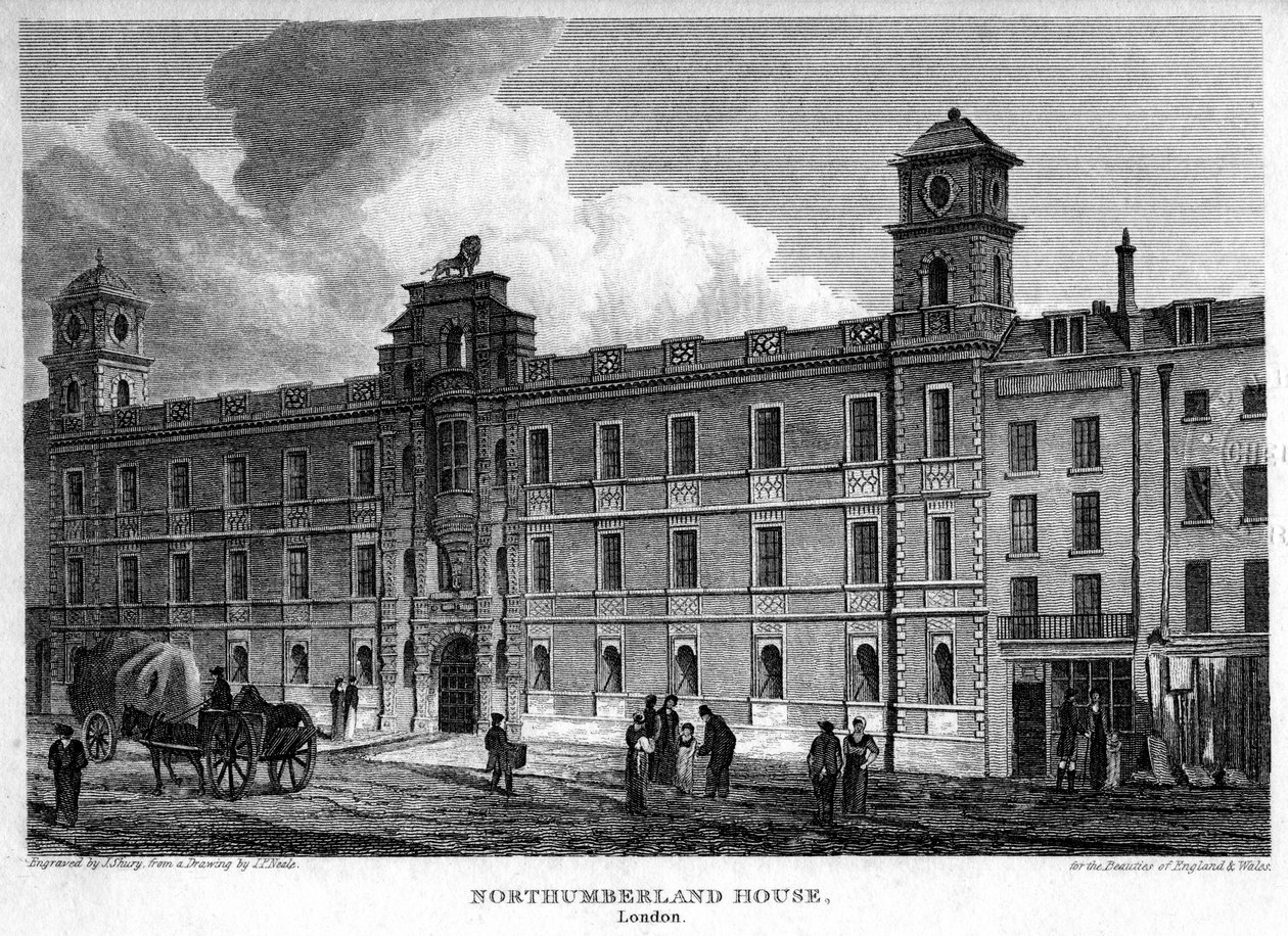 Northumberland House, Westminster, Londyn, 1815. autorstwa John Shury