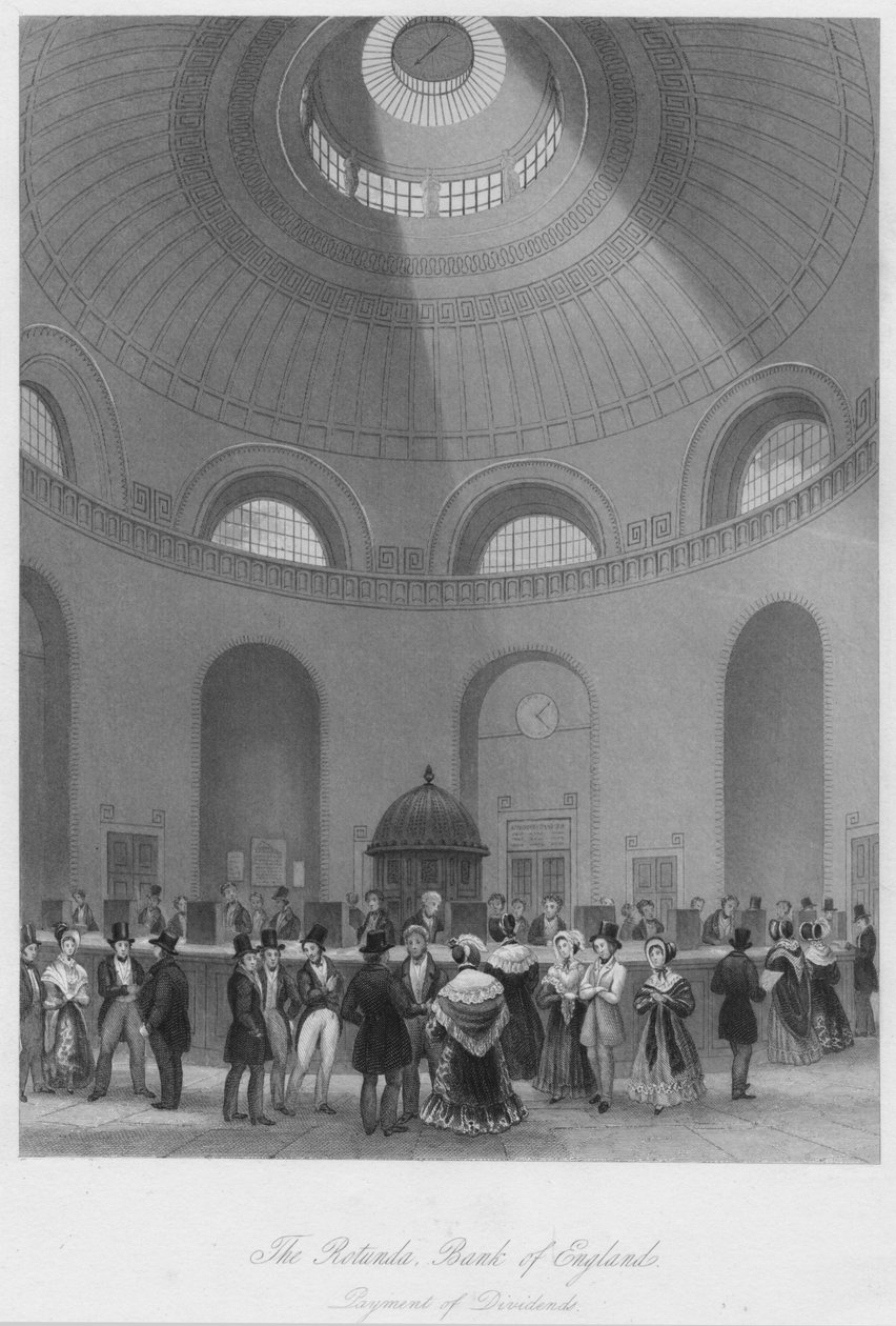 Rotunda, Bank Anglii – wypłata dywidendy, ok. 1841 r. autorstwa John Shury