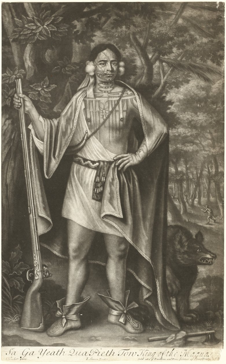 Sa Ga Yeath Qua Pieth Tow, król Maquas autorstwa John Simon after John Verelst