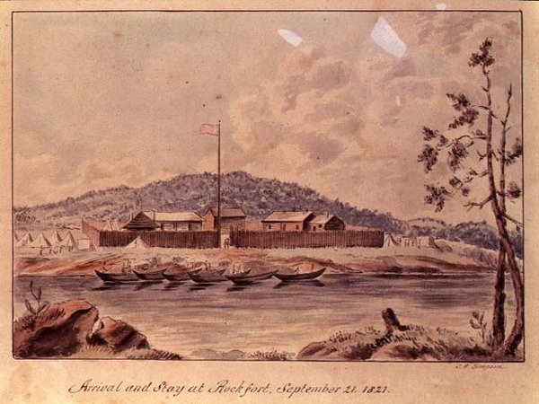 Przyjazd i pobyt w Rockfort, 1821 (toaleta na papierze) autorstwa John Simpson