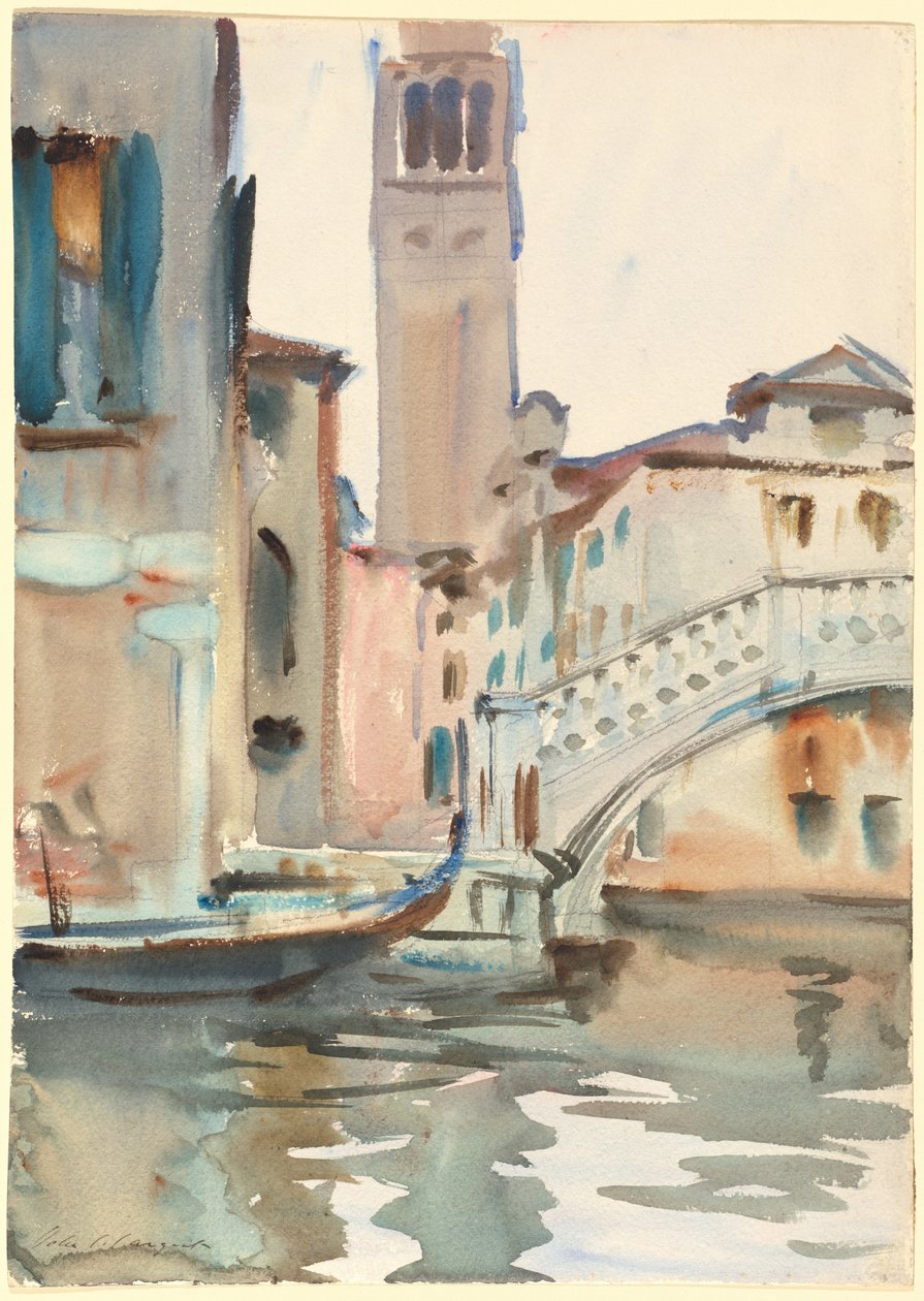 Most i dzwonnica, Wenecja autorstwa John Singer Sargent