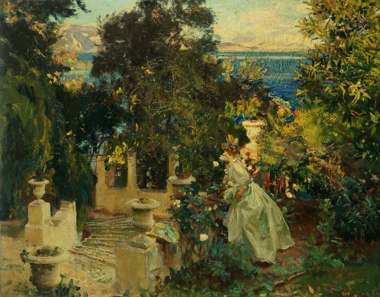 Ogród na Korfu, 1909 autorstwa John Singer Sargent