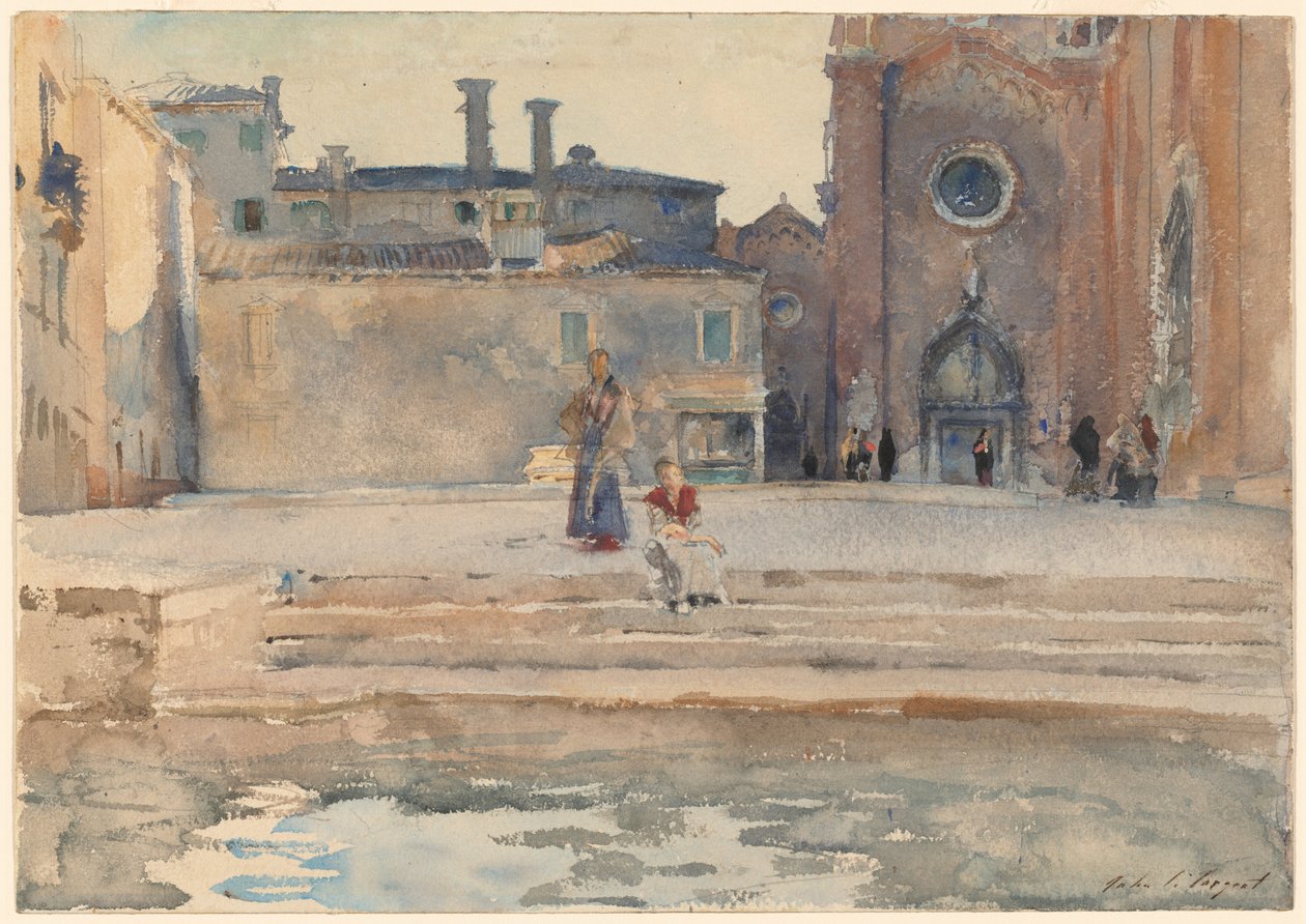 Campo dei Frari, Wenecja autorstwa John Singer Sargent