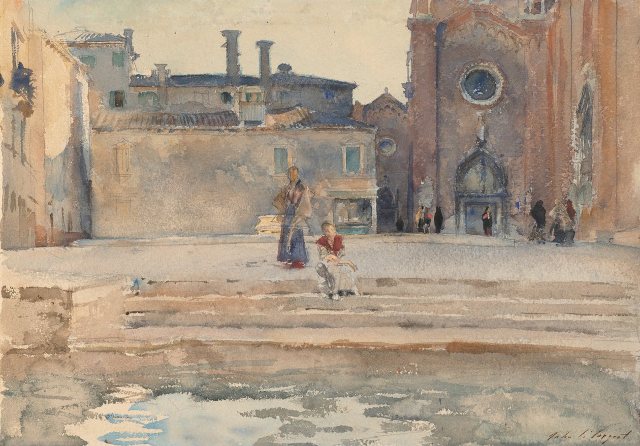 Campo dei Frari, Wenecja, ok. godz. 1880. autorstwa John Singer Sargent