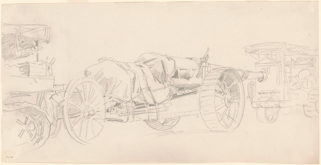 Przyczepy armatnie, Francja autorstwa John Singer Sargent